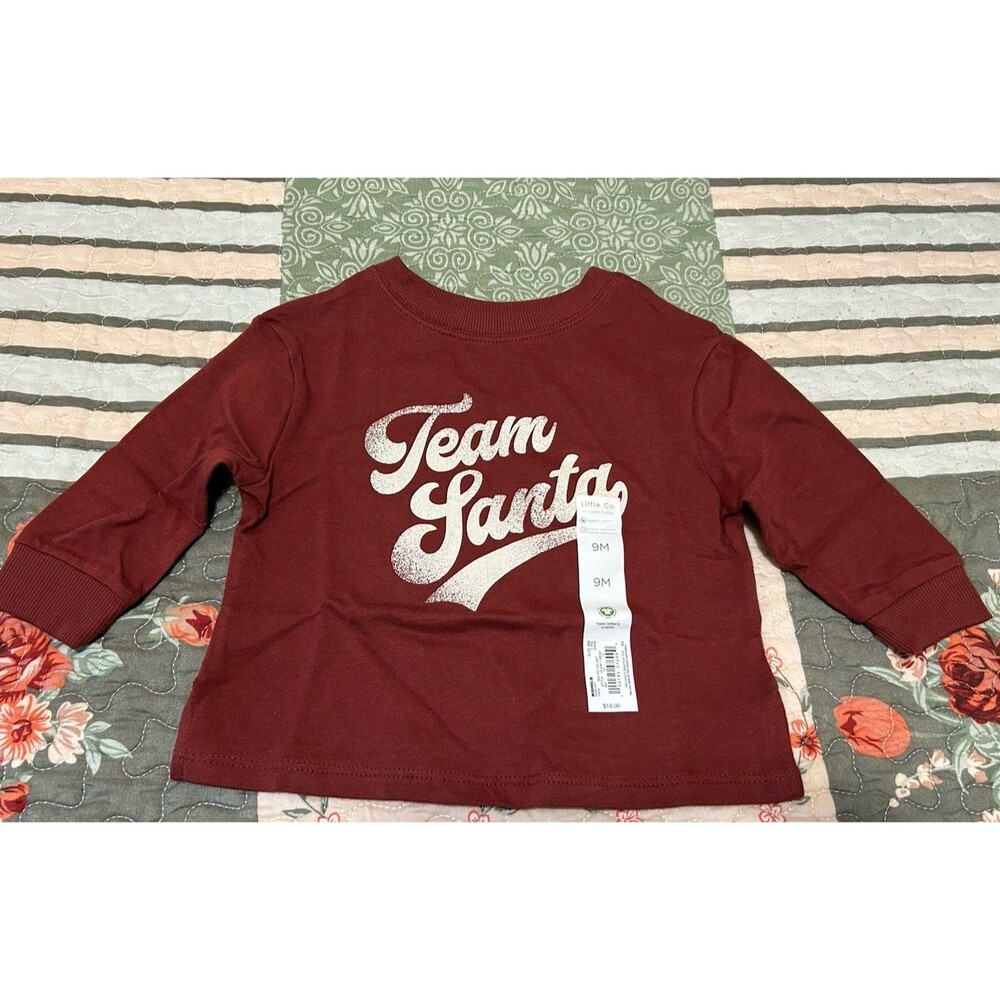 Little Co. by Lauren Conrad Baby 9M Cotton Crewneck Long Sleeve Christmas Tee